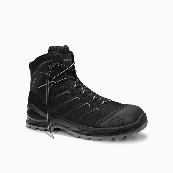 HERREN LOWA Sicherheitsstiefel LARROX Work GTX black-grey Mid S3 CI