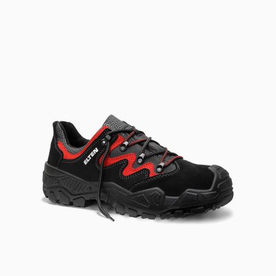 ELTEN HERREN Sicherheitshalbschuh MICK black-red Low ESD S2