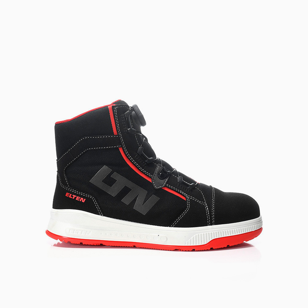 ELTEN HERREN Sicherheitsstiefel ISAAK XXST BOA® black-red Mid ESD S2